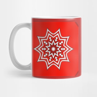 Bright Red Kaleidoscope Pattern (Seamless) 24 Mug